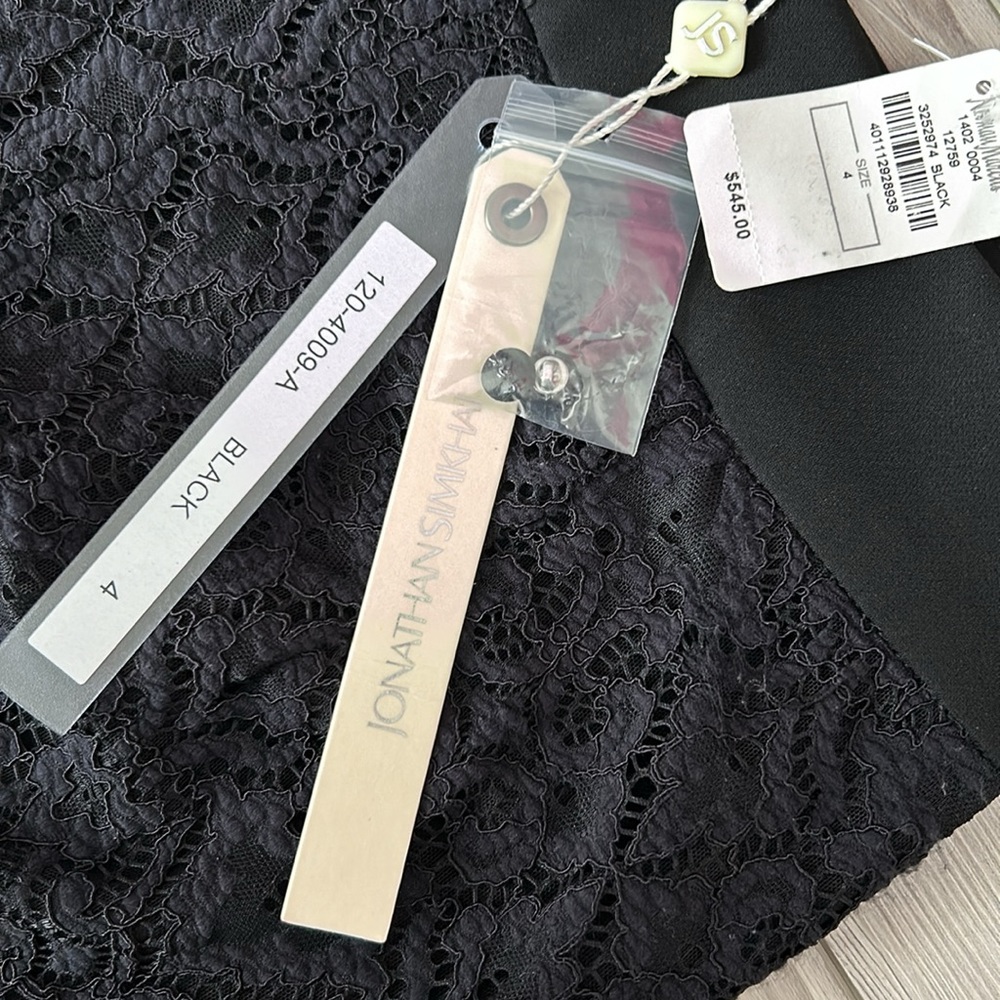 Jonathan Simkhai Suit Pants 4/S Women’s Lace High-Rise Straight Pants Black NWT - Picture 13 of 13